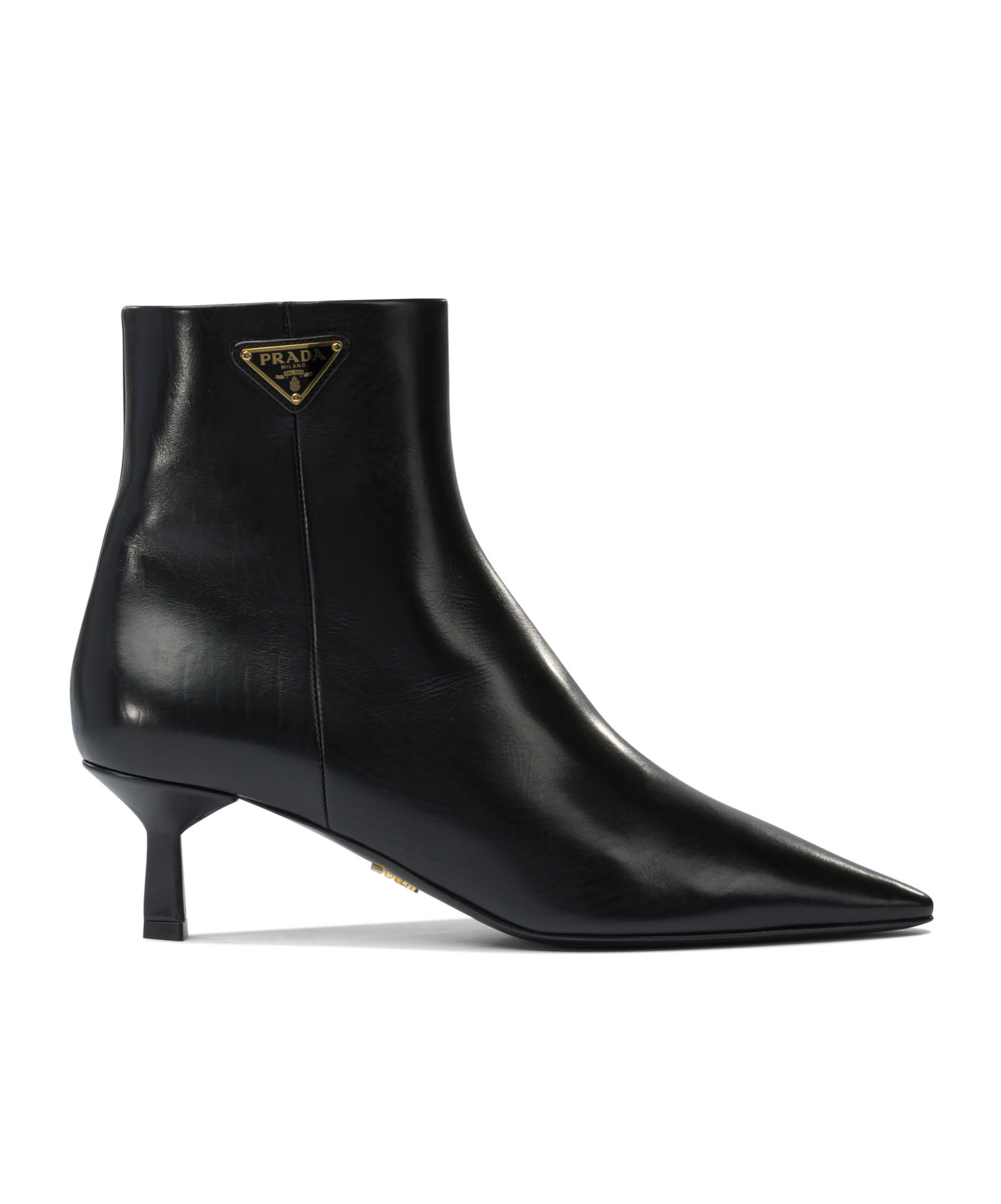 Prada Pointed Ankle Boots In Black