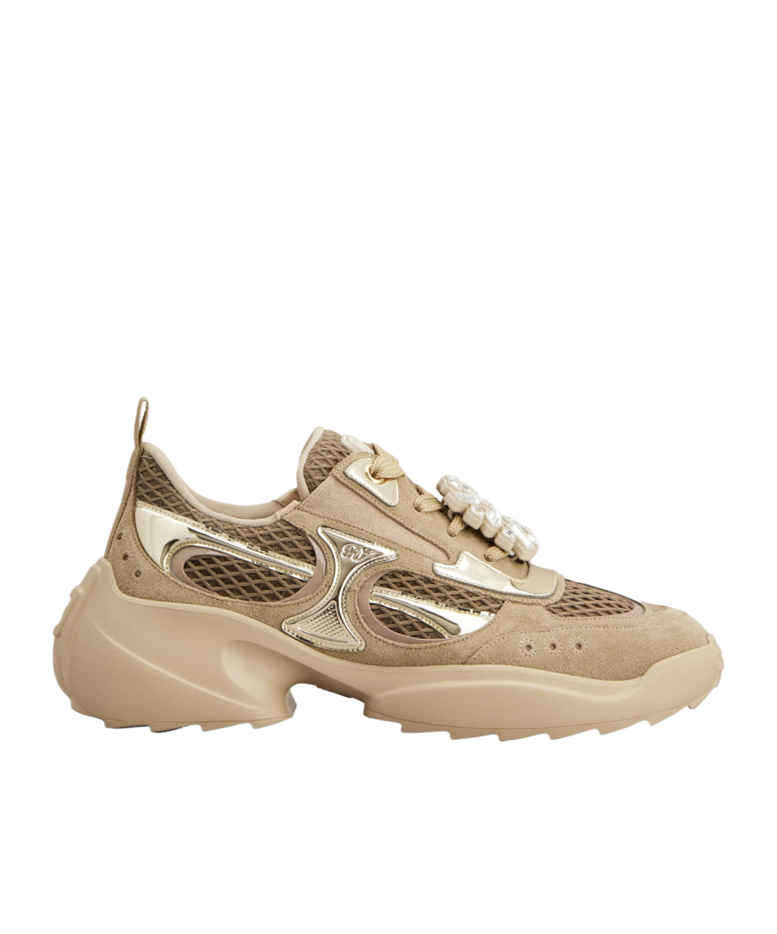 Roger Vivier Viv' On The Run Sneakers In Gold