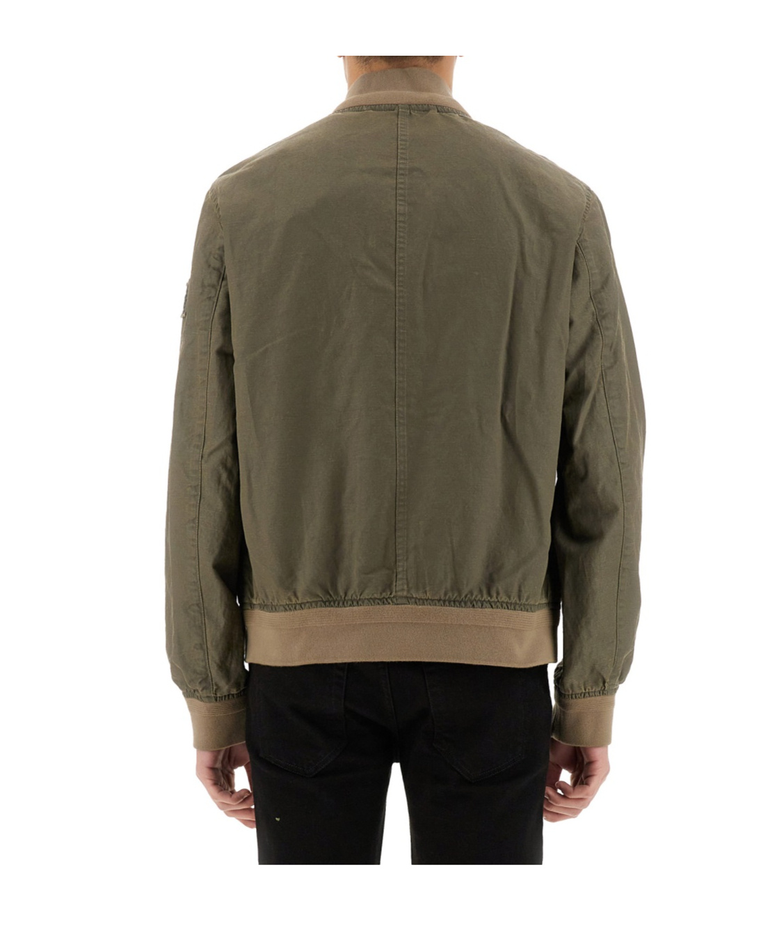 Belstaff Bomber Jacket With Ribbed Cuffs And Hem In Green