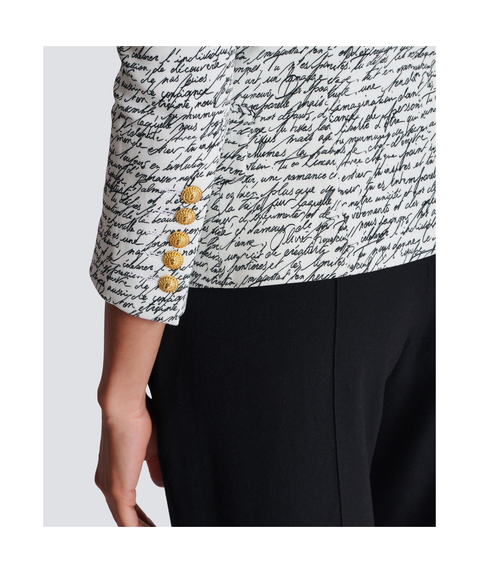 Shop Balmain 1-button Jacket With 'love Letter' Print In White