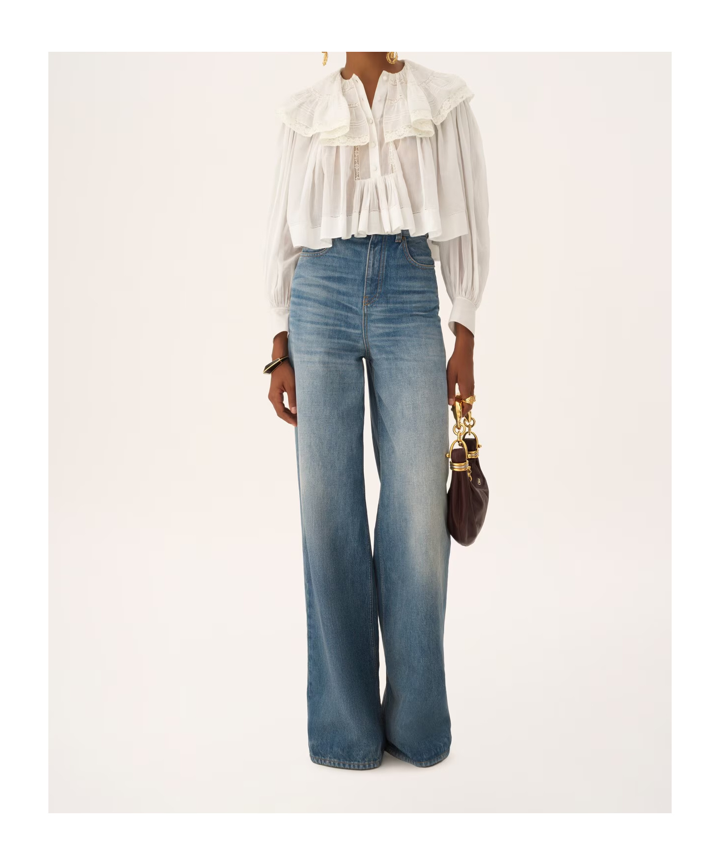 Chloé High-waisted Wide-leg Jeans In Blue