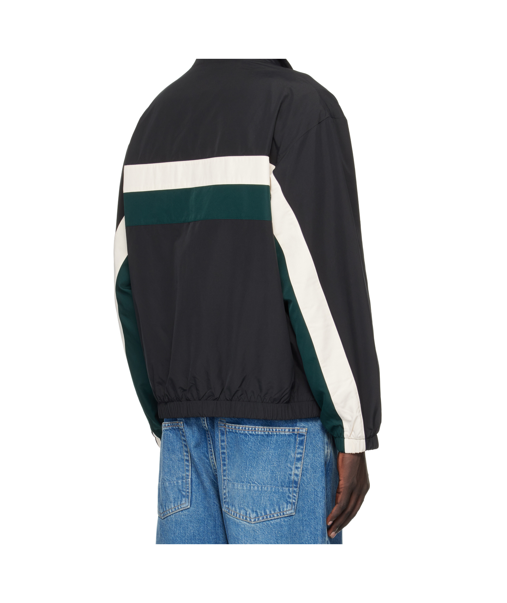 Lacoste Colour-block Crew-neck Sweatshirt In Blue