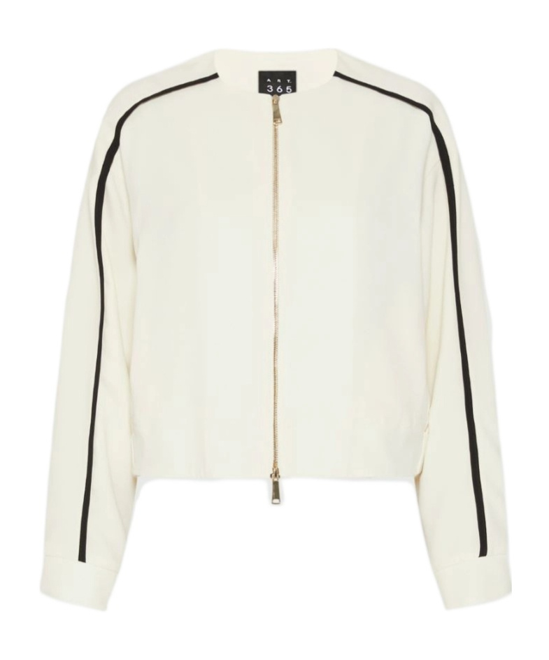 Marella Satin Bomber Jacket In White