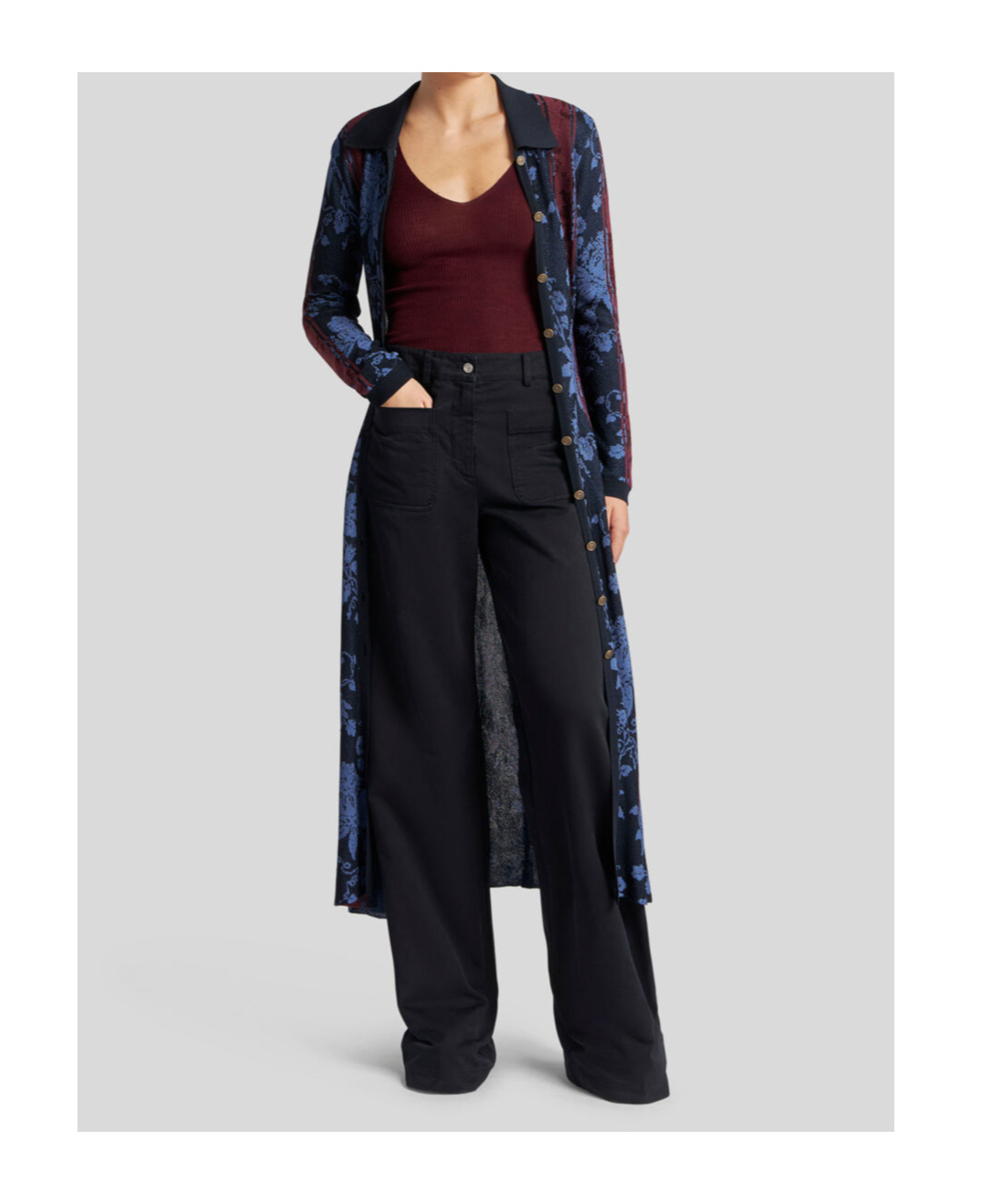 Etro Plain-coloured Wide-leg Trousers