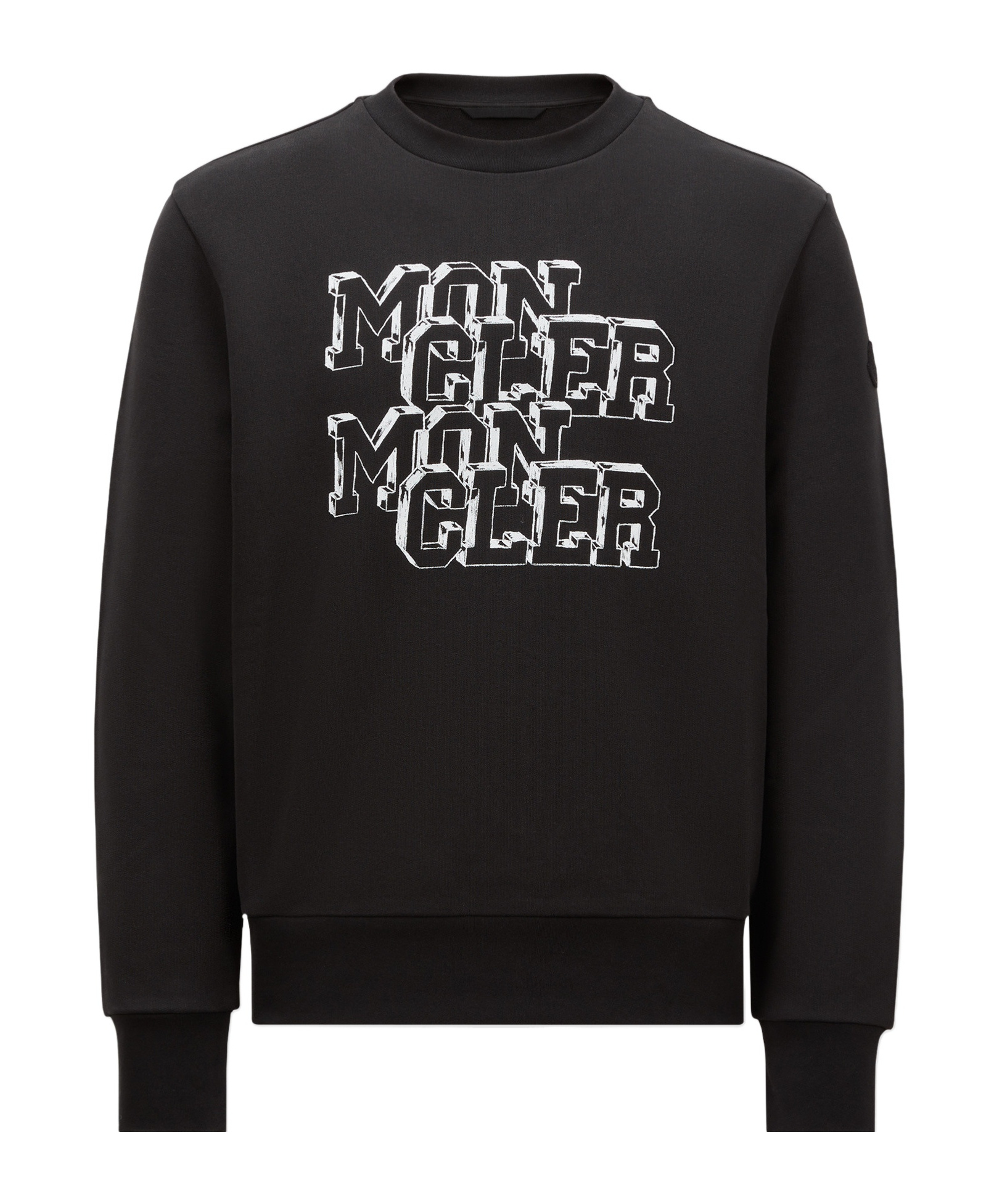 Moncler Logo Pattern Sweatshirt In Black