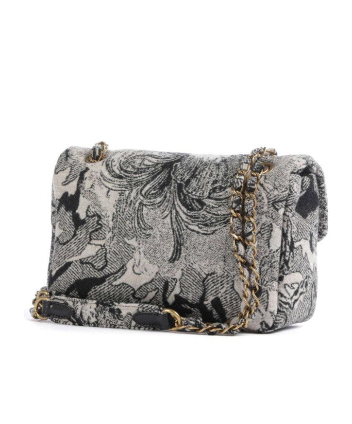 Vivienne Westwood Graphic Print Shoulder Bag With Chain Strap In Gray