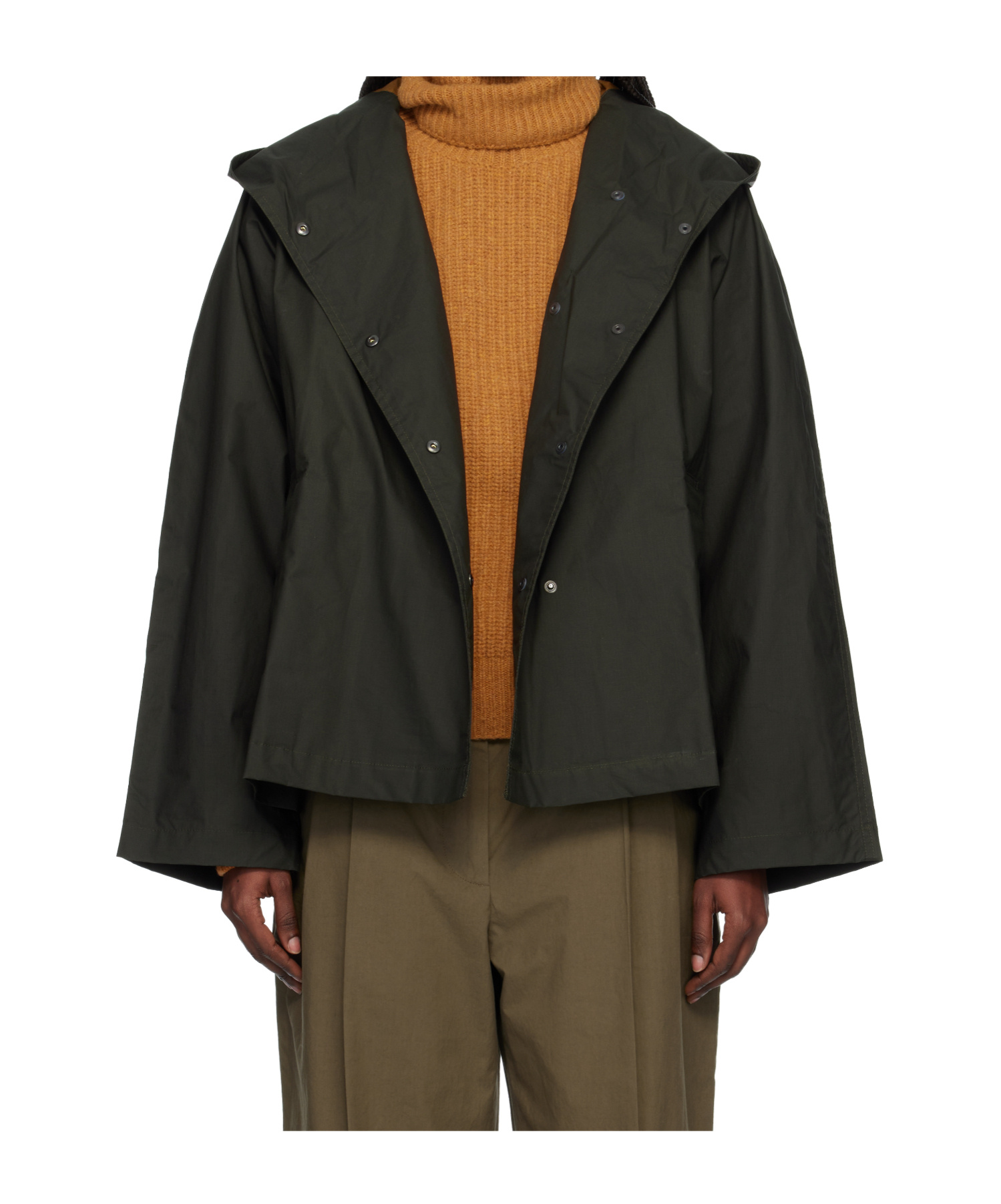 Baserange Khaki Cave Windbreaker Jacket In Black