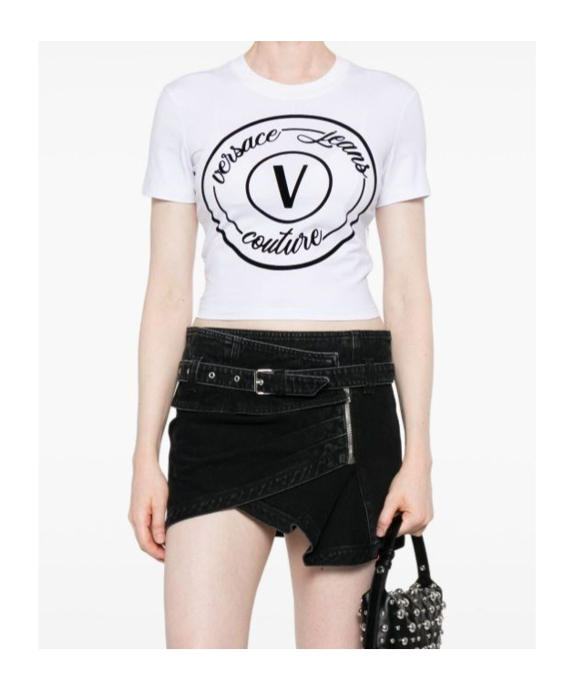 Versace Jeans Circular Logo-plaque T-shirt In White