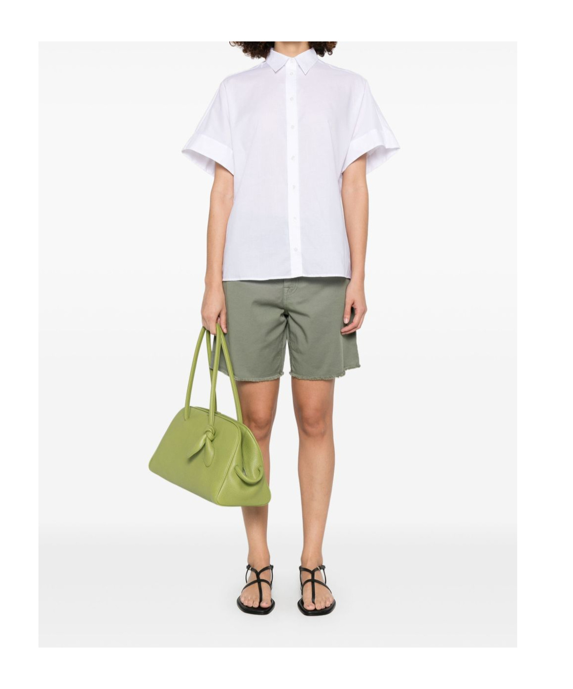 Fay Shirt With Short Raglan Sleeves In White