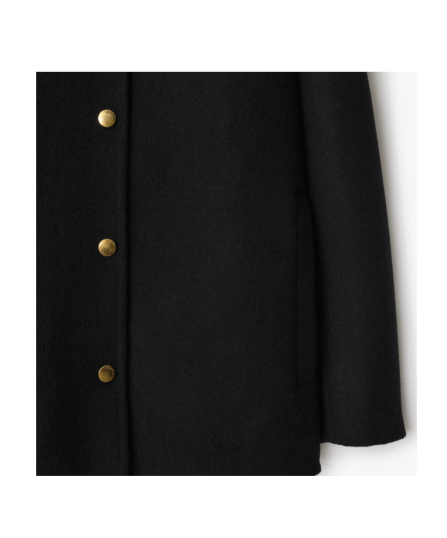Burberry Wool Overshirt In Black