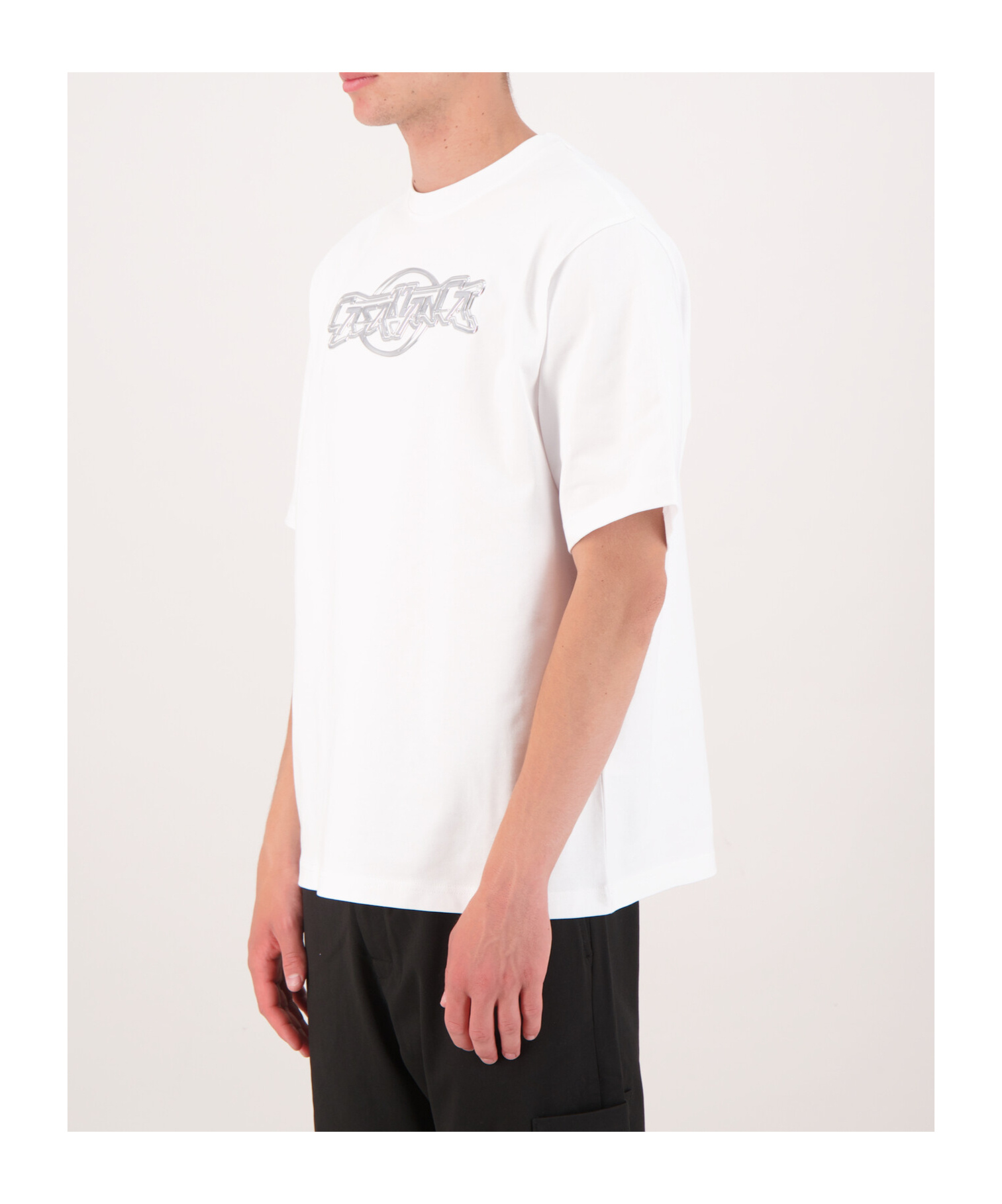 Casablanca Oversize Crew Neck T-shirt With Graphic Print In White