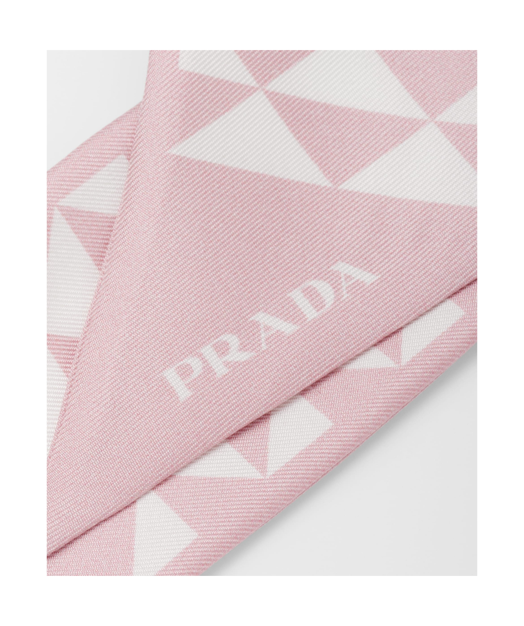 Prada Triangle Logo Silk Scarf In F0v4c Alabastro Bianco
