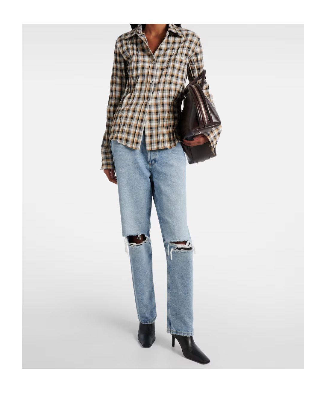 Agolde Mid-rise Straight-leg Denim Trousers In Blue