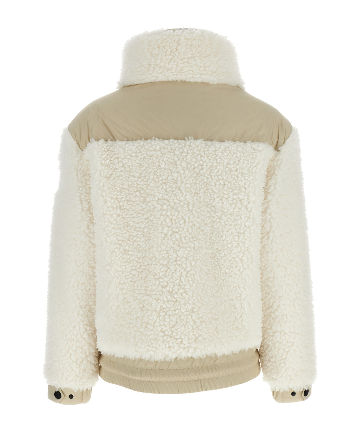 Shop Moncler Padded Teddy Zip-up Cardigan In White
