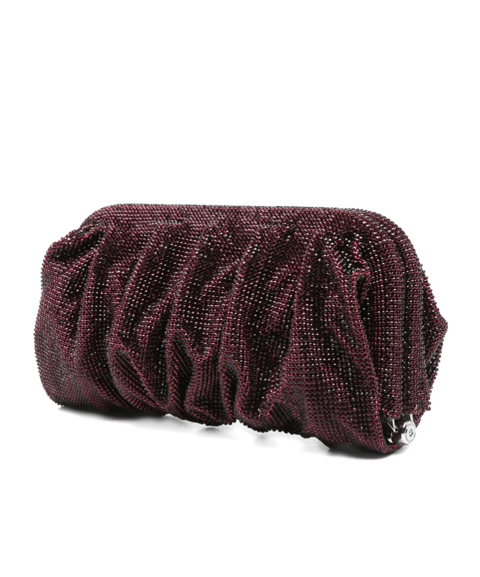 Benedetta Bruzziches La Grande Venus Crystal-embellished Pleated Clutch In Brown