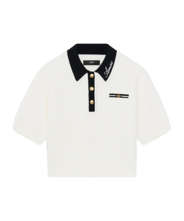 Amiri Women's Ma Cropped Polo In White