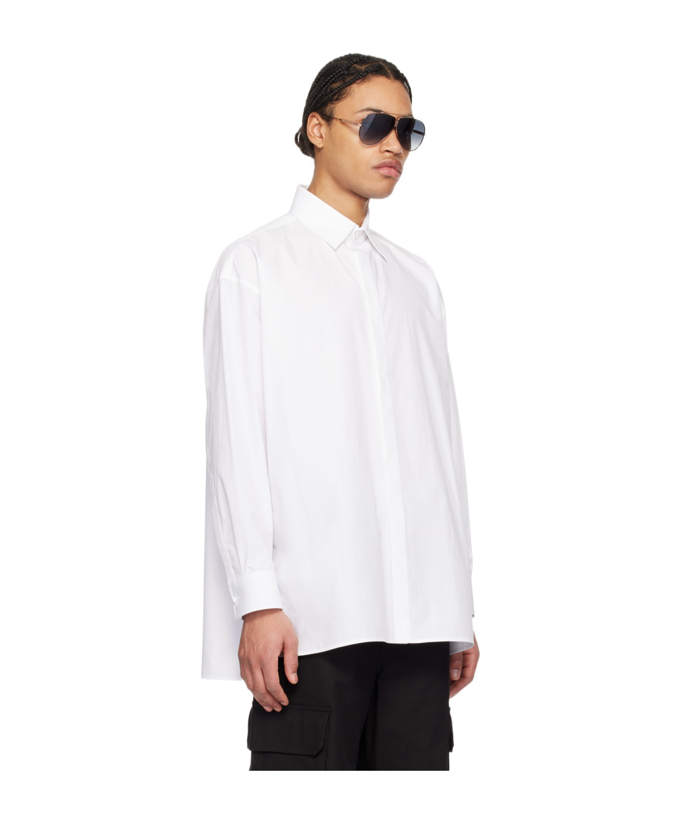 Valentino Garavani Men Shirt With Rockstud Untitled Studs In White