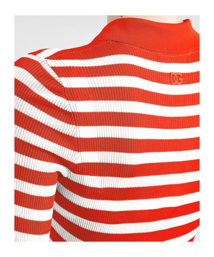 Dolce & Gabbana Red Striped Polo Shirt