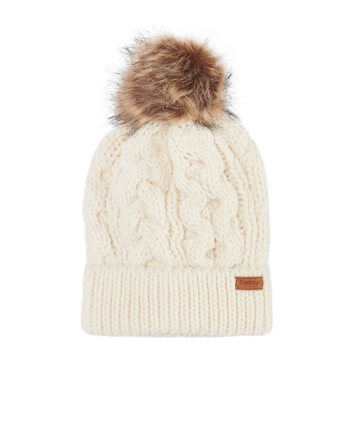 Barbour Penshaw Cable-knit Beanie In Cloud
