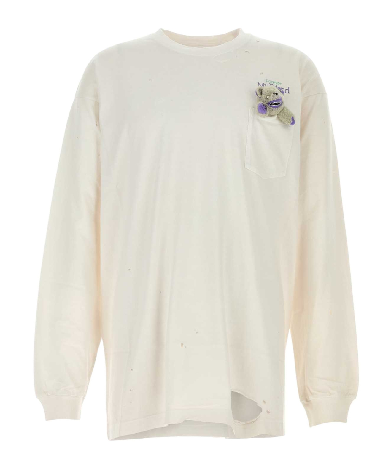 Doublet My Friend Distressed-effect T-shirt In White