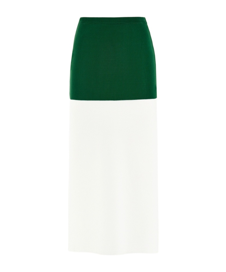 Shop Ferragamo Emblem Skirt In Green