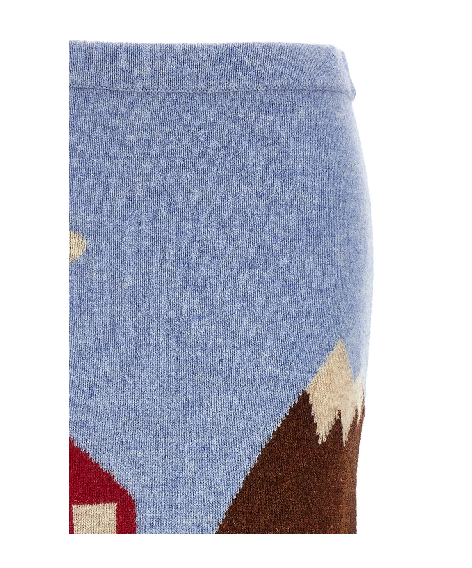 Moschino Multicolor Shetland Knit Skirt In Blue