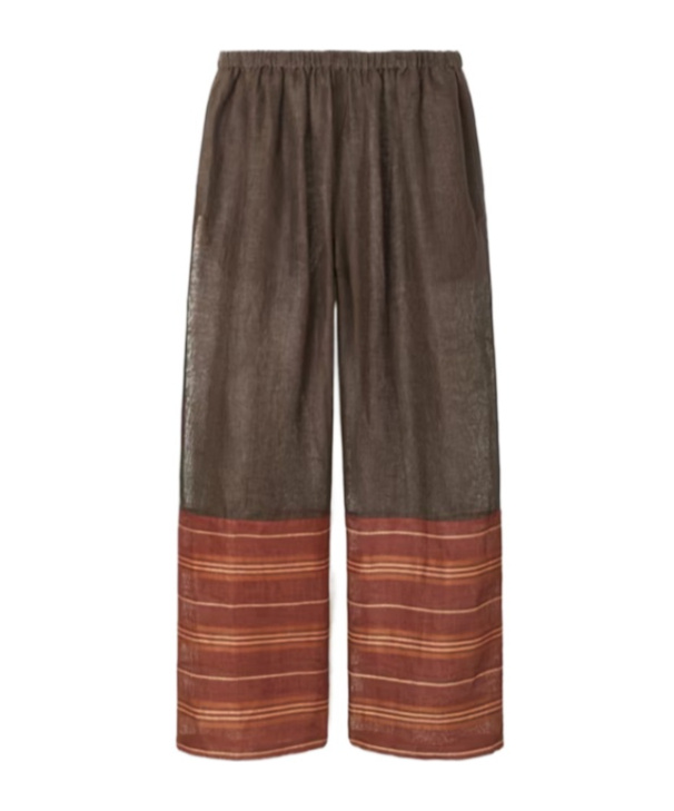 Tory Burch Wide-leg Drawstring Pants In Brown