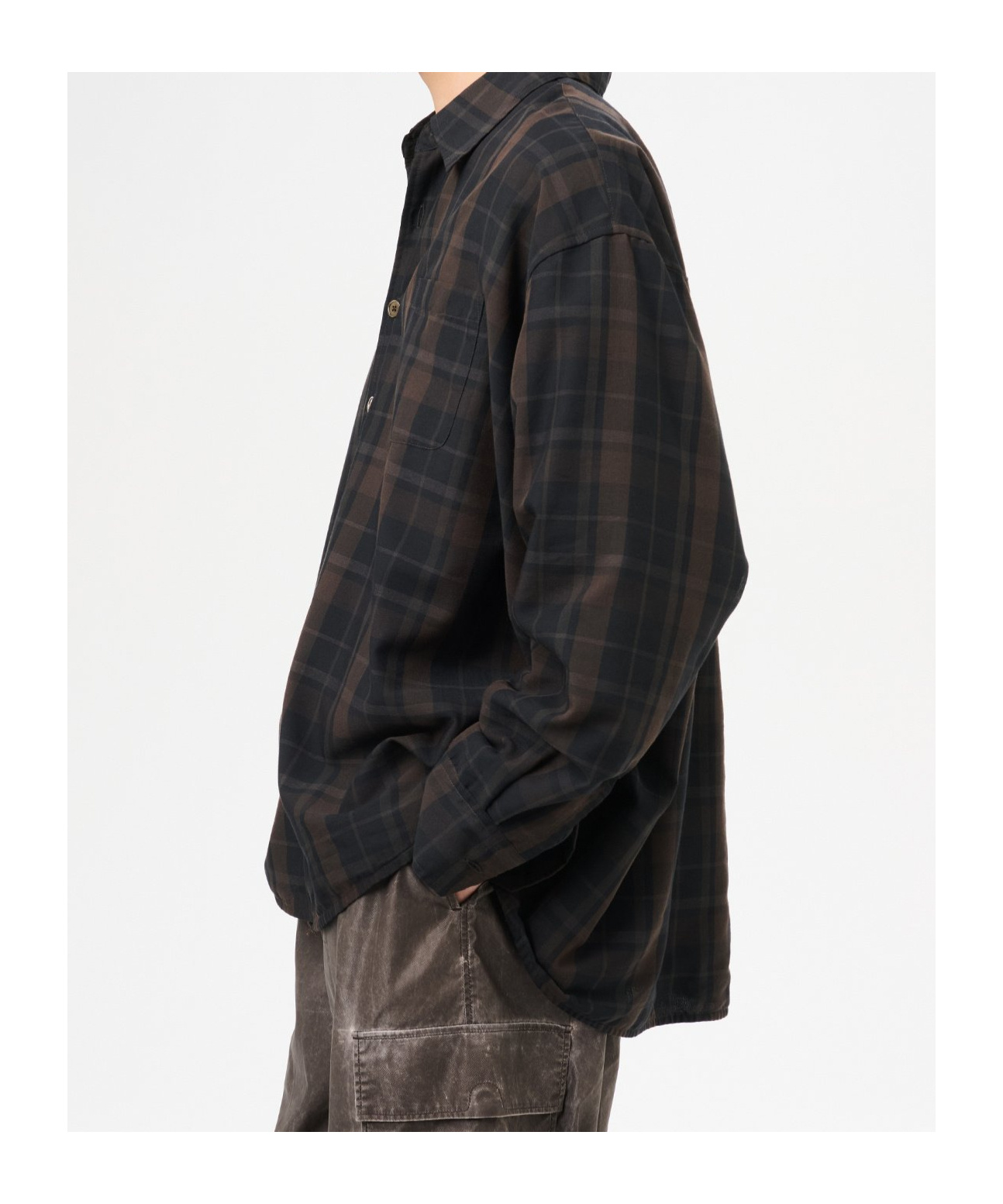 Our Legacy Borrowed Plaid Button-up Shirt In Black