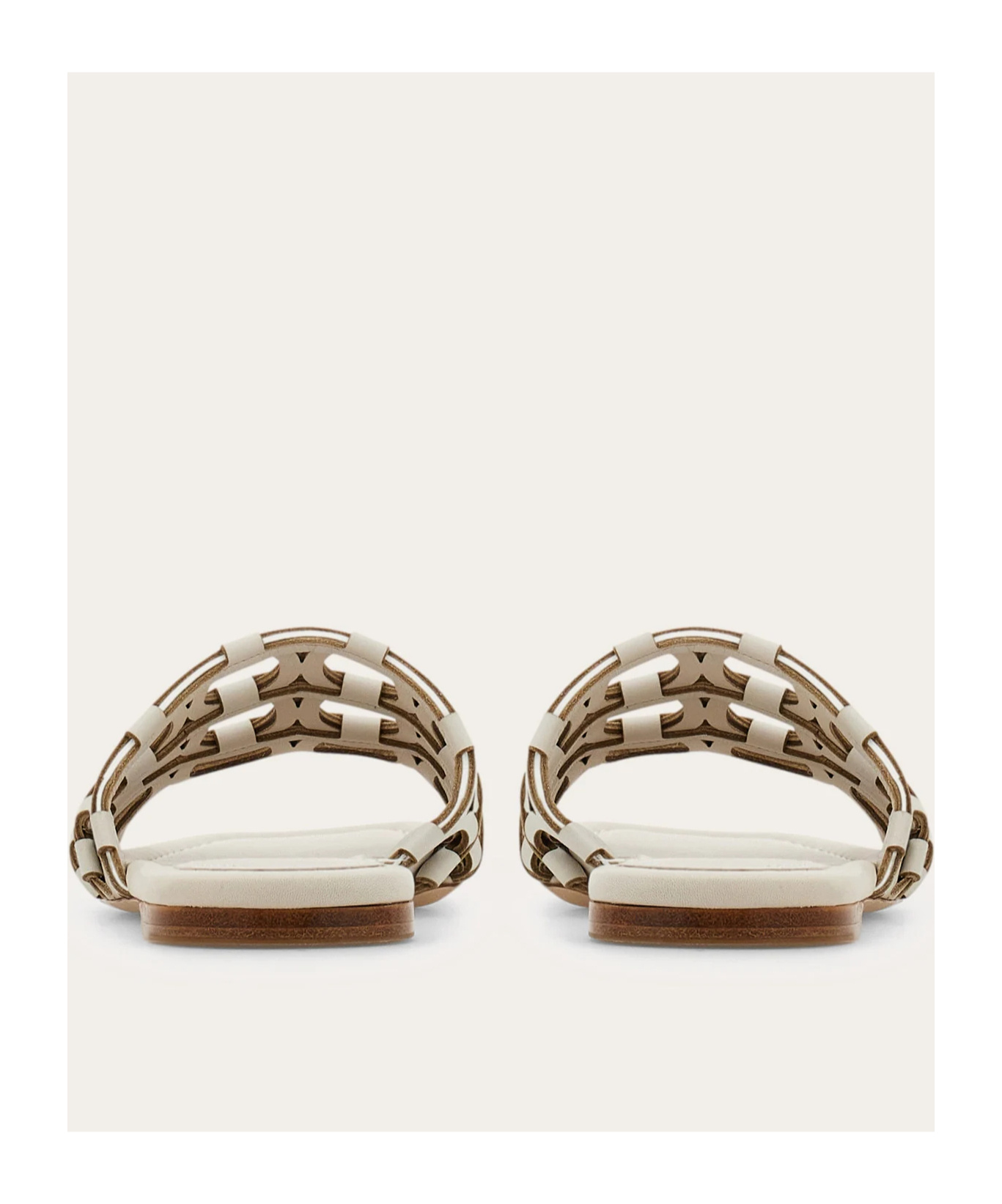 Ferragamo Hollow Sandals In Neutral