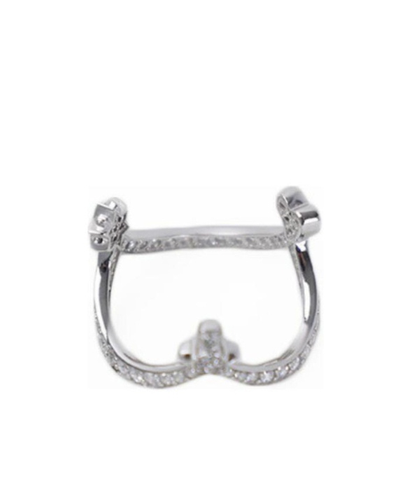 Vivienne Westwood Love Inlaid Design Ring In Gray