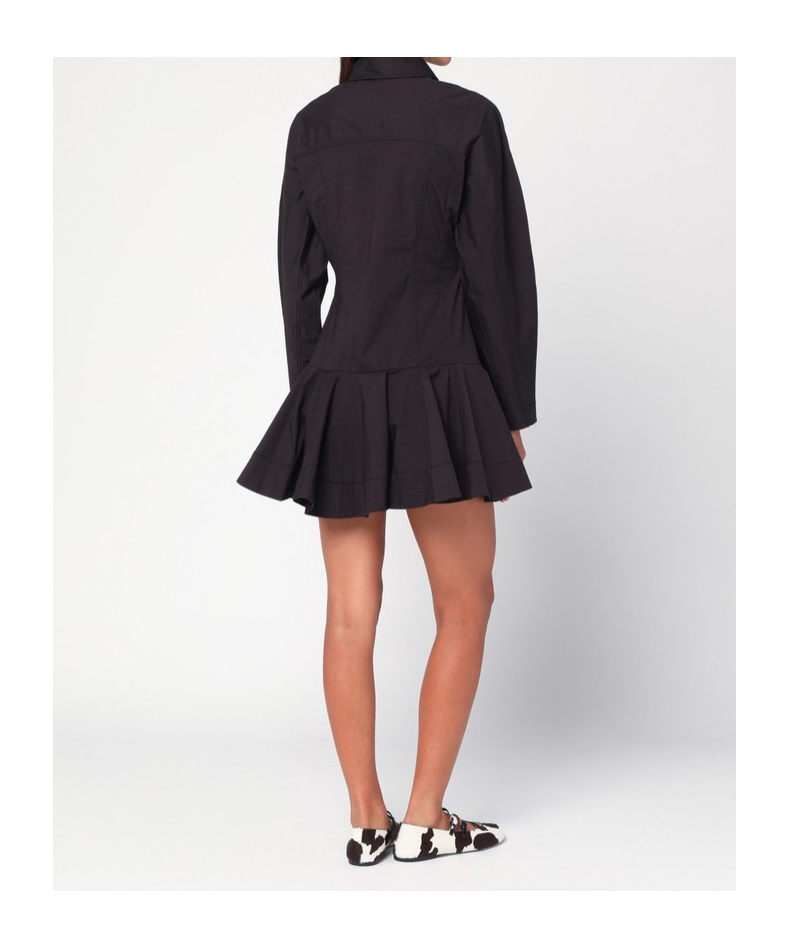 Ganni Women Short Chemisier Dress In Black
