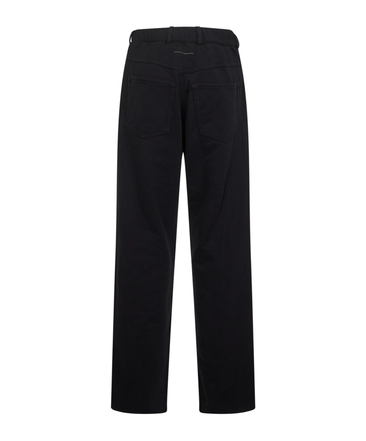 Mm6 Maison Margiela Black Jersey Five-pocket Trousers In Black