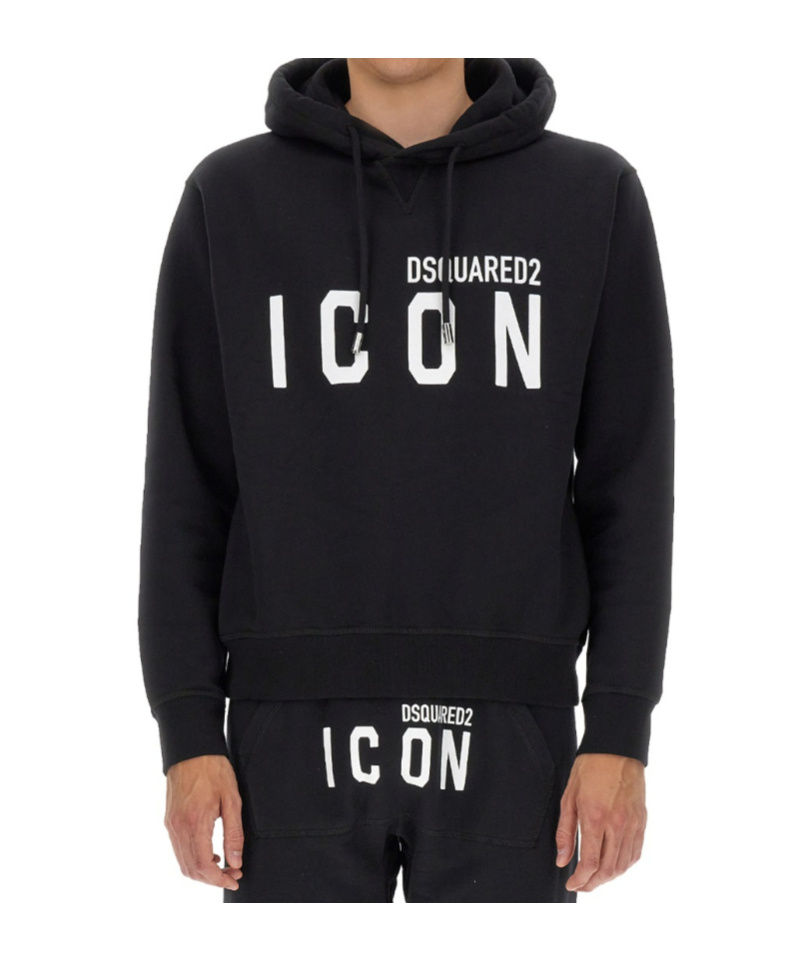 Shop Dsquared2 Logo-print Cotton Hoodie In Black
