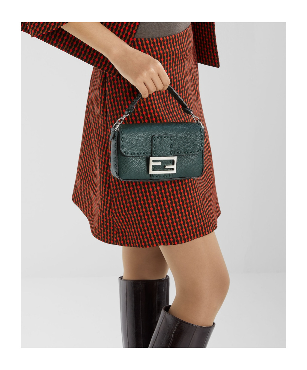 Fendi Baguette Mini Shoulder Bag In Green