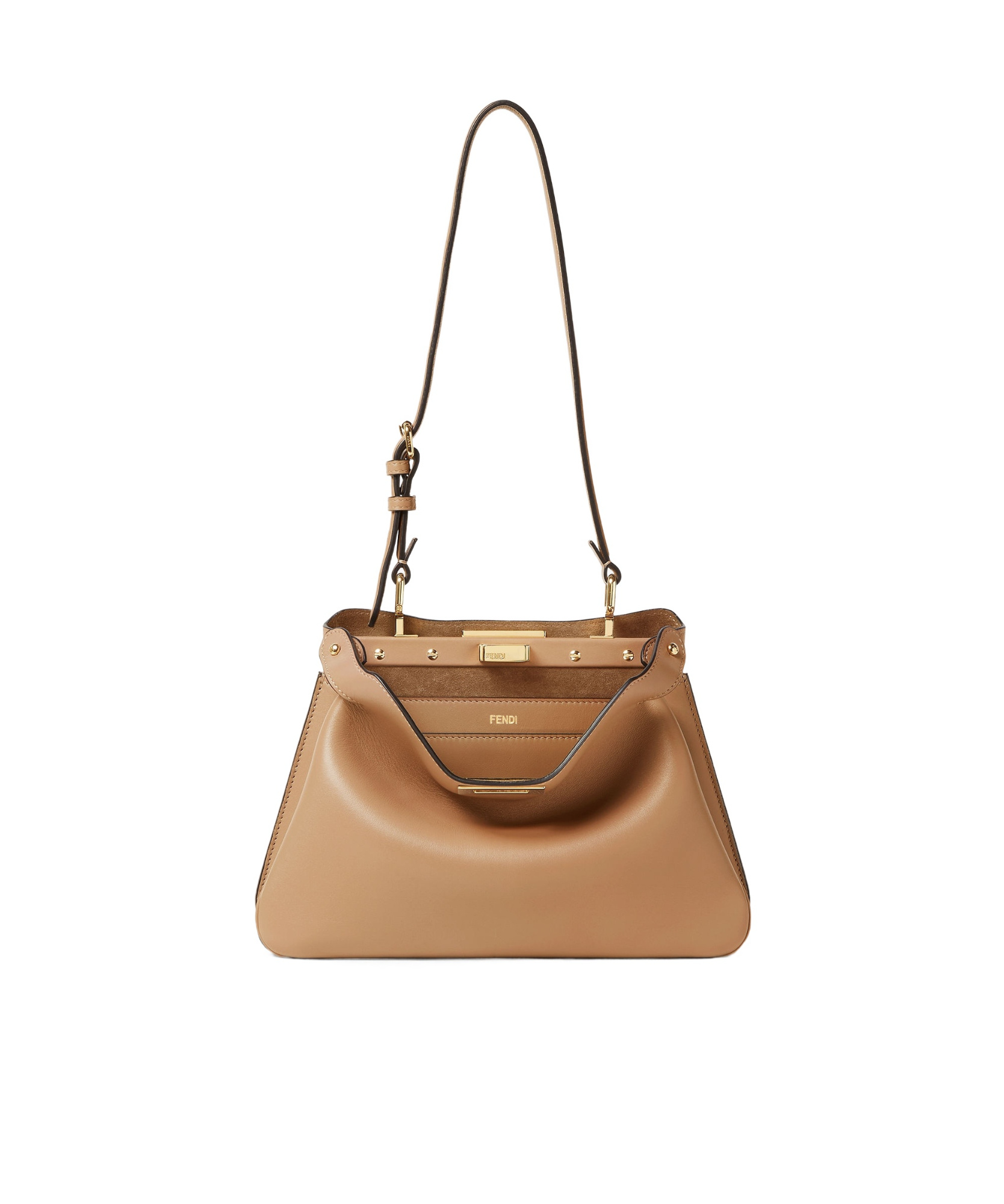 Fendi Luxurious Lamb Leather Crossbody Handbag In Argentopal For Women In Nude