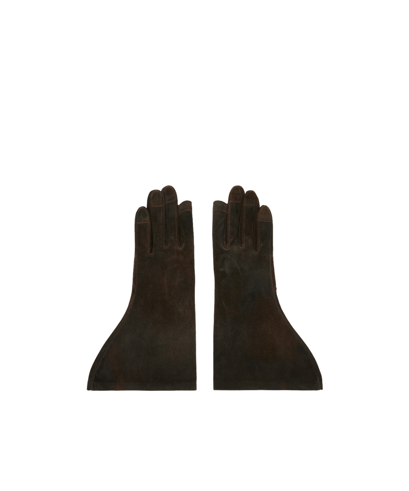 Rick Owens Indigo Concordians Gleam Gloves In Brown