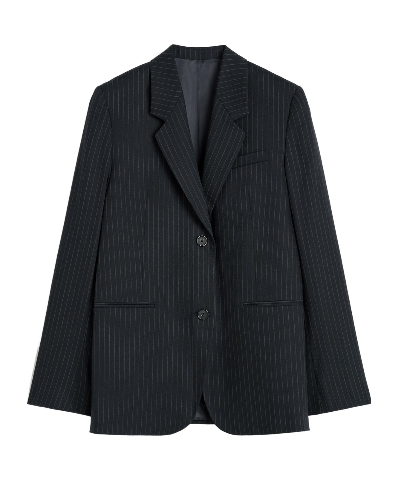 Totême Tailored Pinstriped Blazer In Black