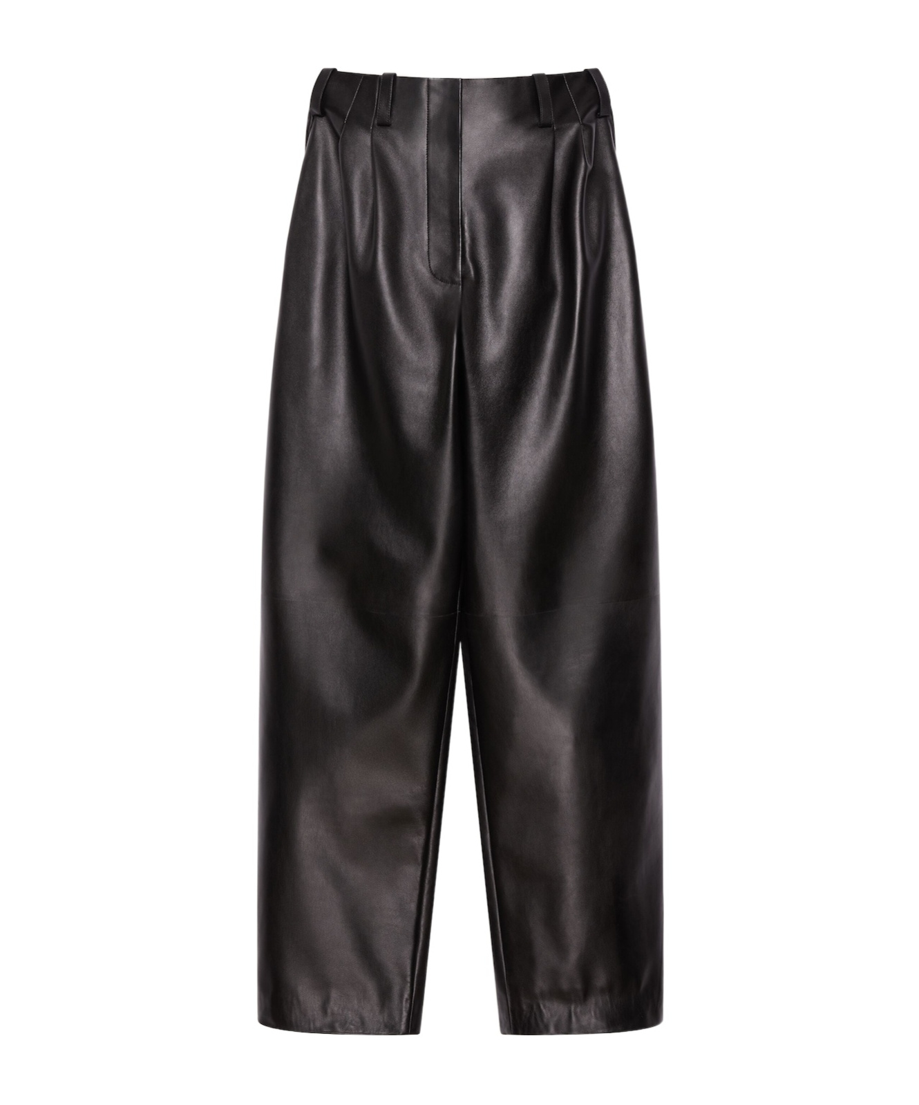 Givenchy Double Pleat Pants In Leather In Black