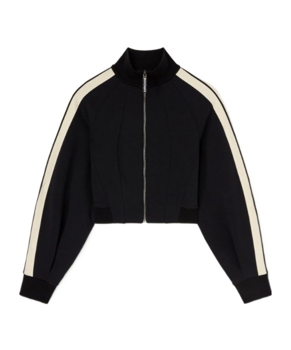 Palm Angels Zip-up Sculptural Track Jacket In Black