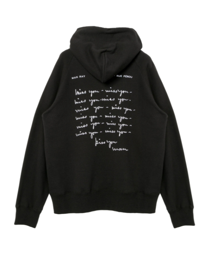 Sacai Graphic Hooded Sweatshirt And Kangaroo Pocket In Black