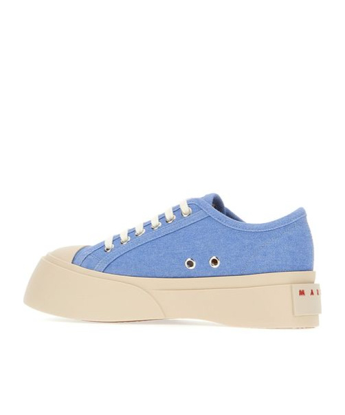 Marni Textured Blue Sneakers With Cream Sole In Blue