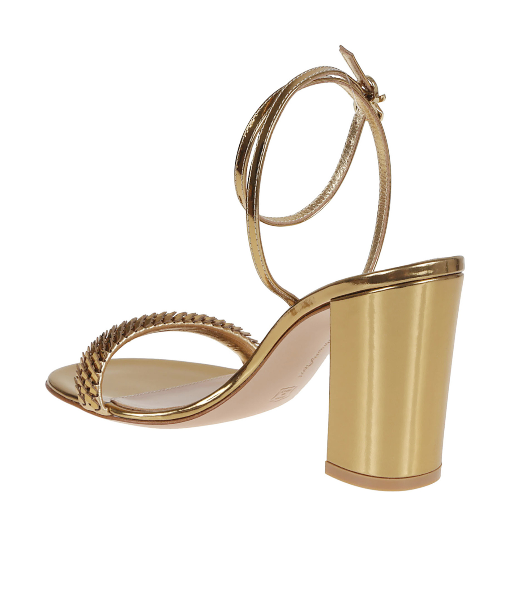 Gianvito Rossi Calissa Sandals With Iconic Ribbon Buckle In Gold