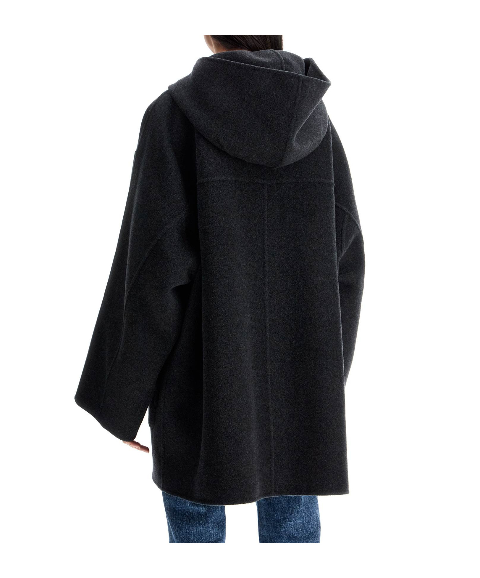 Khaite Long-sleeved Wool Coat In Black