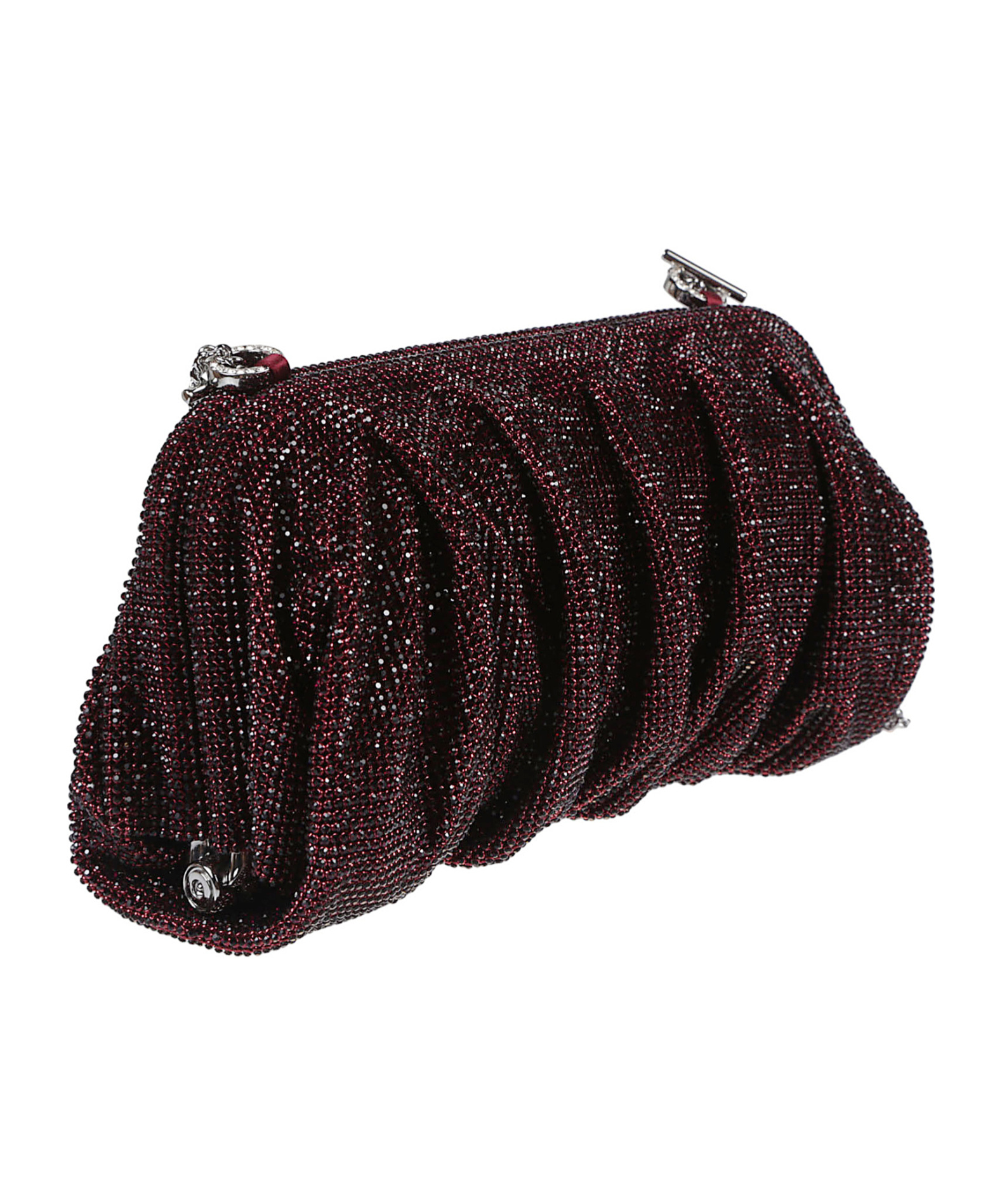 Benedetta Bruzziches La Grande Venus Crystal-embellished Pleated Clutch In Black