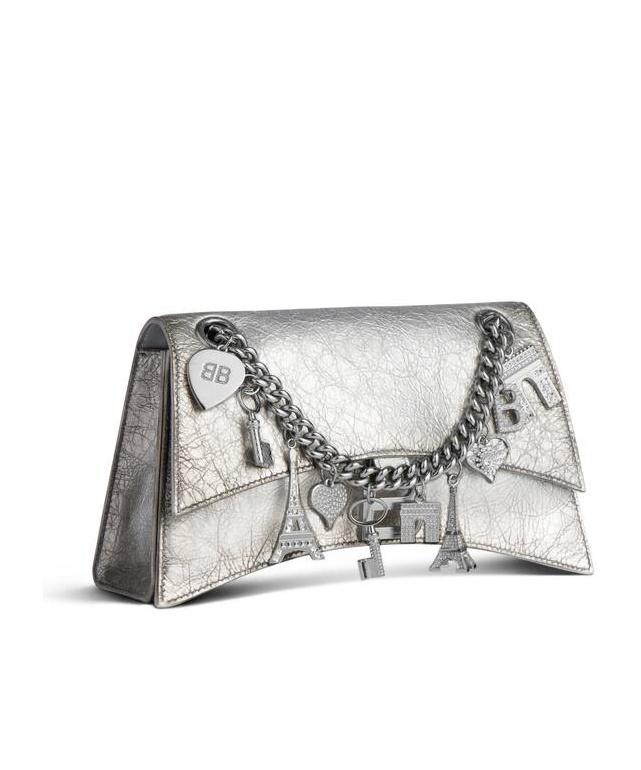 Balenciaga Crush Shoulder Bag In White