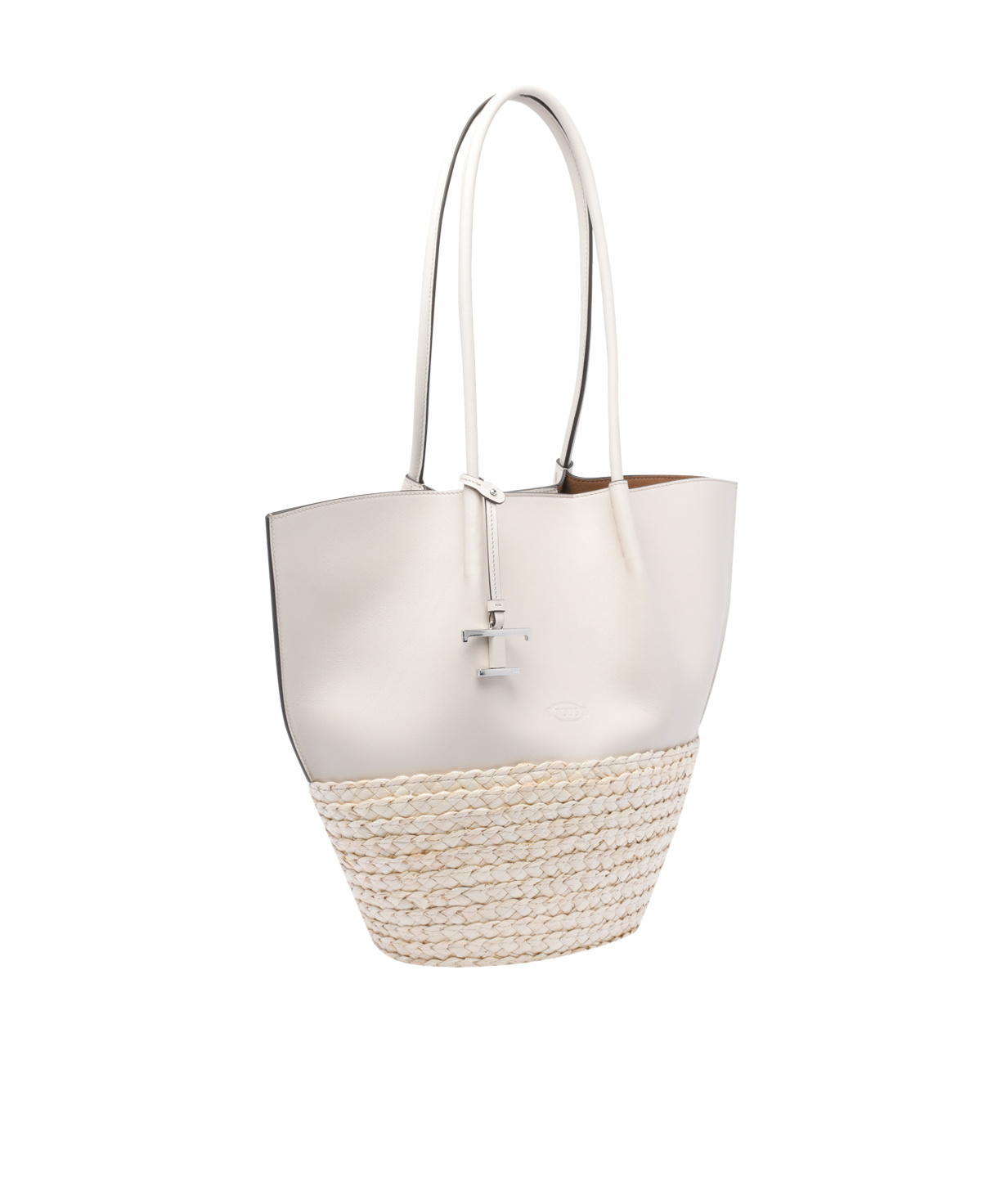 Shop Tod's Double Handle Shoulder Bag In White