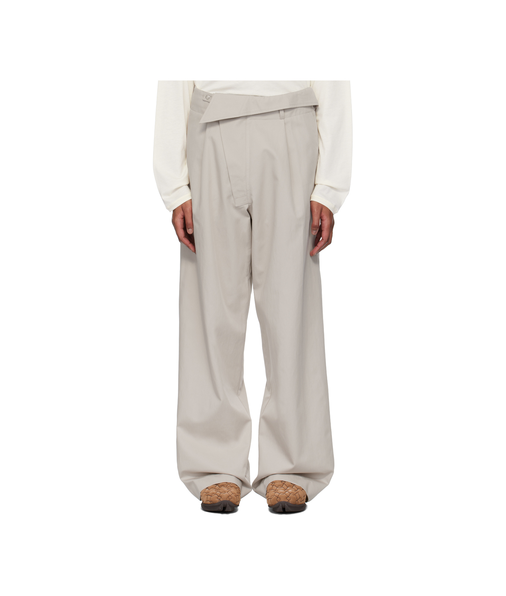 Kiko Kostadinov Off-white Navin Wide Trousers In White