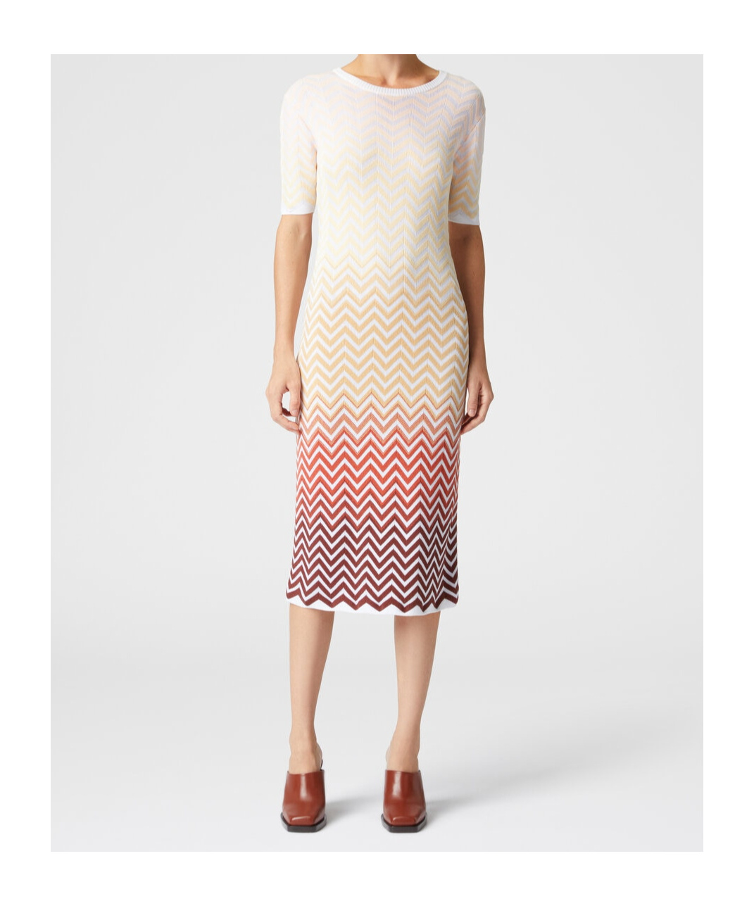 Missoni Zigzag-woven Midi Dress In White