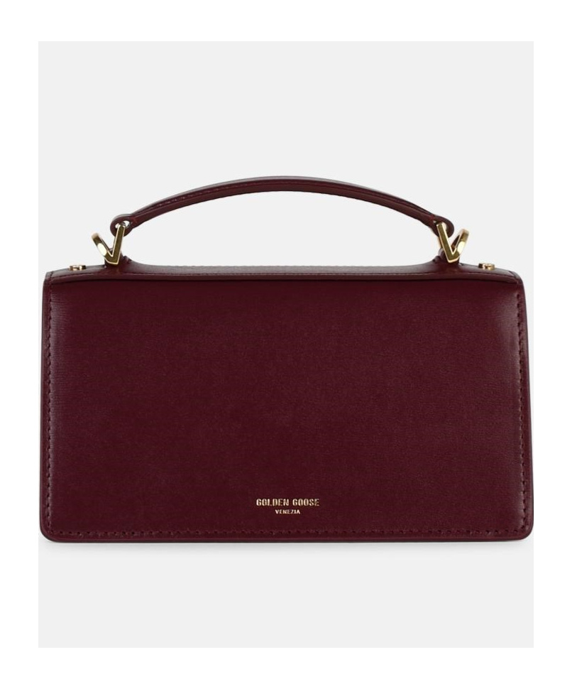 Golden Goose Small Venezia Beige Palmellata Leather Bag In Brown
