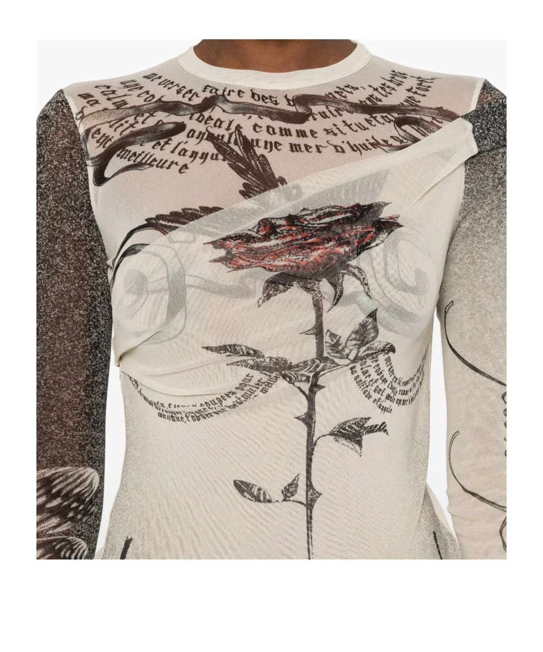 Shop Jean Paul Gaultier Mesh Top In Nude